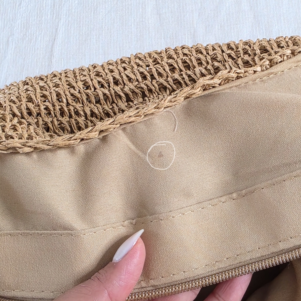Woven Straw Tote Bag in Natural Beige - Casual Shoulder Tote - Picture 9 of 13